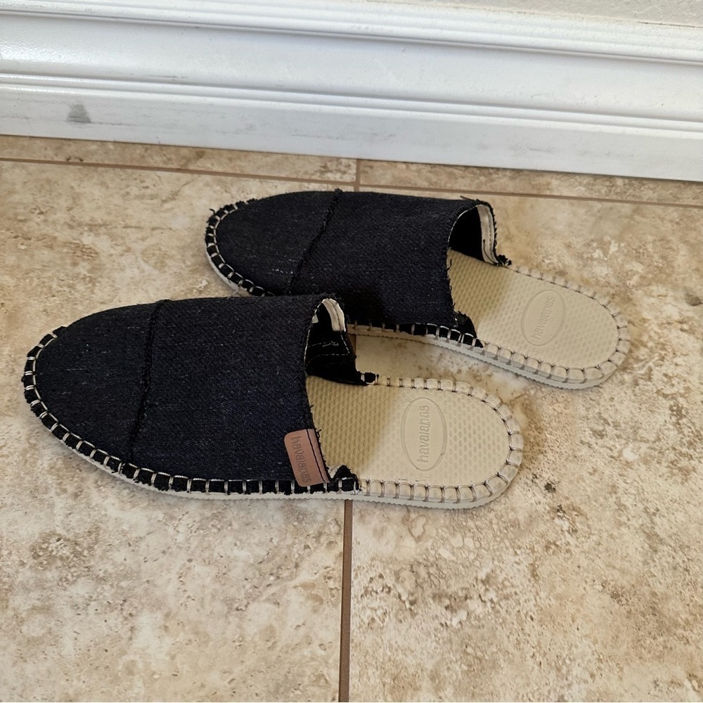 NEW Havaianas Black Mule Espadrilles NEW Size 7 - Picture 7 of 8